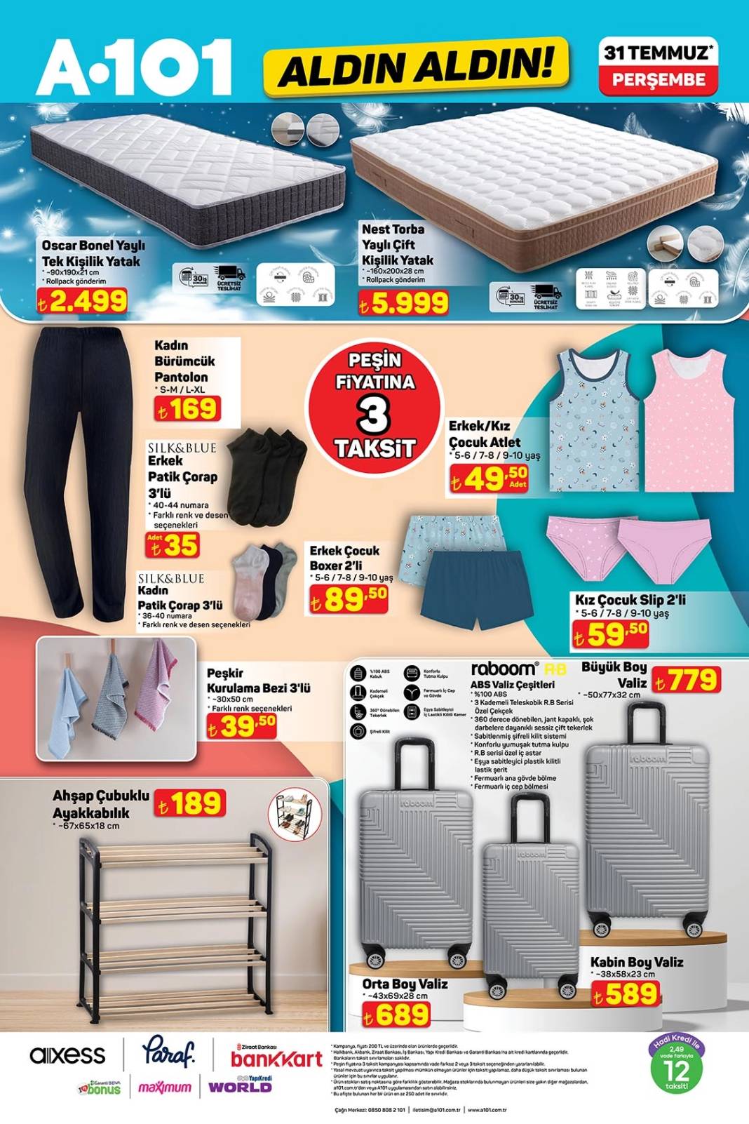A101 Peşin Fiyatına 3 Taksitle Ankastre Seti ve Beyaz Eşya Satacak! A101 31 Temmuz Aktüel Kataloğu! 1