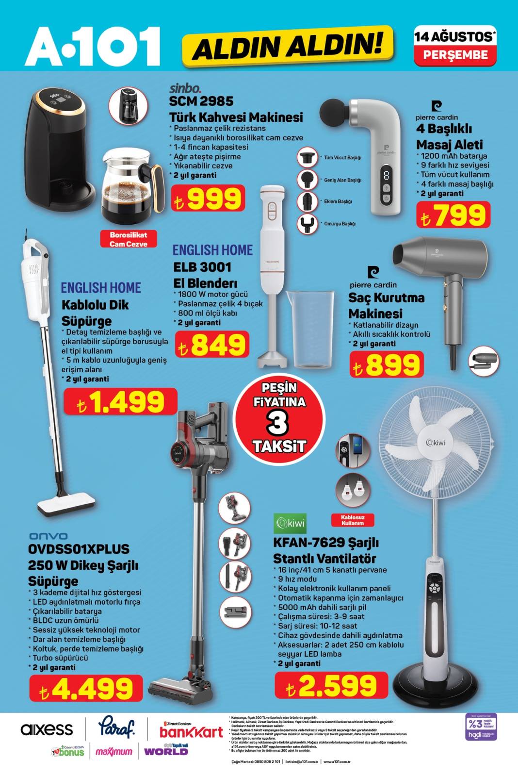 A101’e Peşin Fiyatına 3 Taksitle Kırtasiye Ürünleri Geliyor! A101 14 Ağustos Aktüel Kataloğu! 4