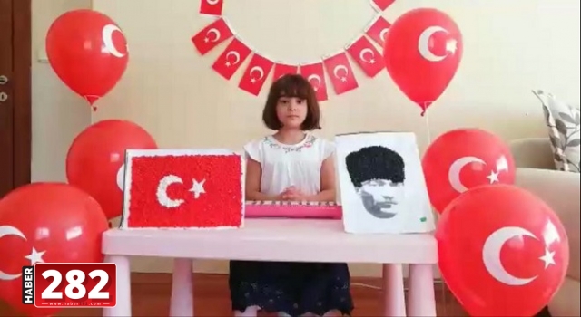 Tekirdağlı minikler, 23 Nisan'ı evlerinde çektikleri kliple kutladı