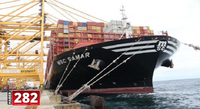 Dünyanın en büyük konteyner gemilerinden 'MSC Samar' Tekirdağ'da