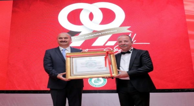 Edirne Valisi Canalp’e ’Fahri Hemşehrilik Beratı’