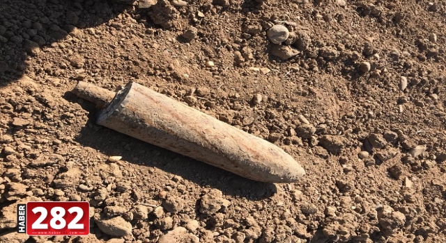 Malkara'da tarlada bulunan eski top mermisi imha edildi