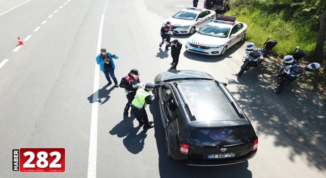 Tekirdağ'da jandarmadan drone ile trafik denetimi