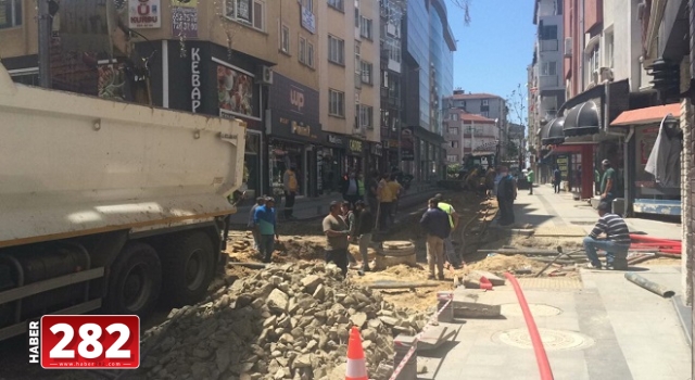 Çorlu'da altyapı çalışmaları sırasında zarar gören doğalgaz borusu onarıldı