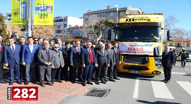 Tekirdağ'dan Elazığ'daki depremzedelere 4 tır yardım gönderildi