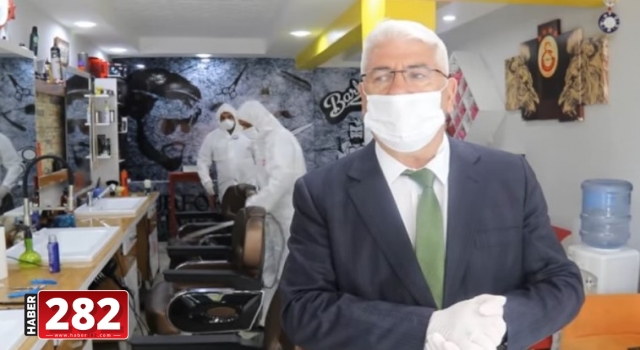 Berber ve Kuaförler Ergene Belediyesi Tarafından Dezenfekte Edildi