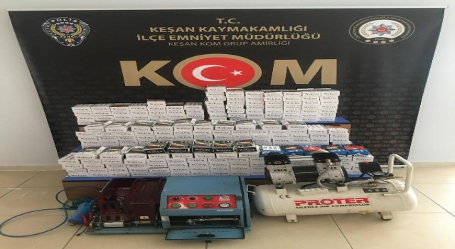 Edirne’de 44 bin 600 makaron ele geçirildi