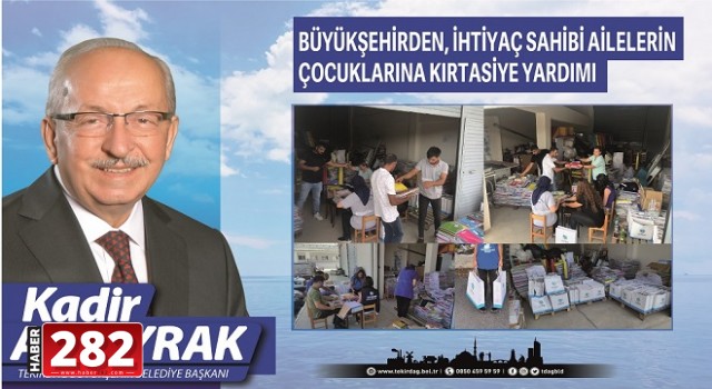BÜYÜKŞEHİRDEN, İHTİYAÇ SAHİBİ AİLELERİN ÇOCUKLARINA KIRTASİYE YARDIMI
