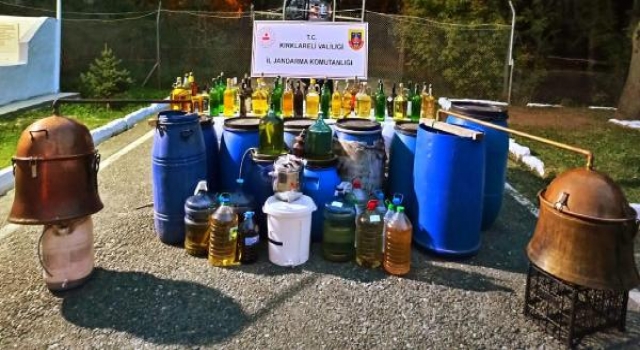 Kırklareli’de 1320 litre sahte içki ele geçirildi