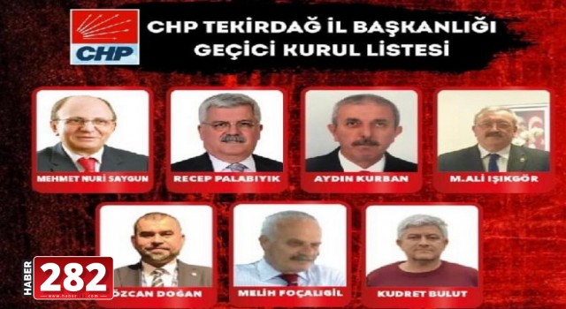 CHP TEKİRDAĞ İL BAŞKANI MEHMET NURİ SAYGUN OLDU!