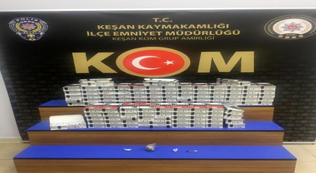Edirne’de bir evde 22 bin 600 doldurulmuş makaron ele geçirildi