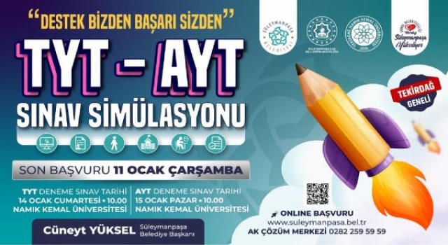 Tekirdağlı öğrencilere ücretsiz deneme sınavı