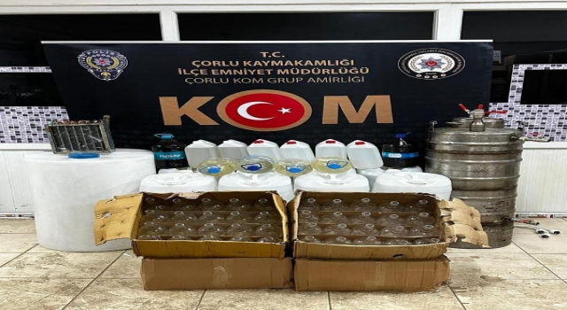 Çorlu’da  500 litre etil alkol ele geçirildi