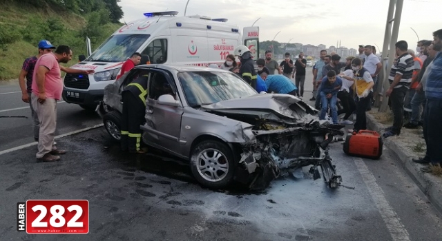 Tekirdağ'da üç aracın çarpıştığı kazada 4 kişi yaralandı