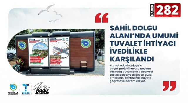 SAHİL DOLGU ALANI’NDA UMUMİ TUVALET İHTİYACI İVEDİLİKLE KARŞILANDI