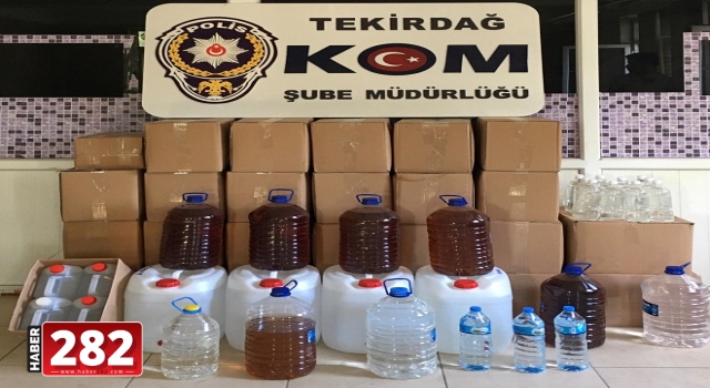 Tekirdağ'da 702 litre sahte içki ele geçirildi