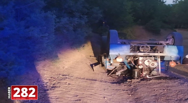 Tekirdağ'da devrilen tarım aracının sürücüsü öldü