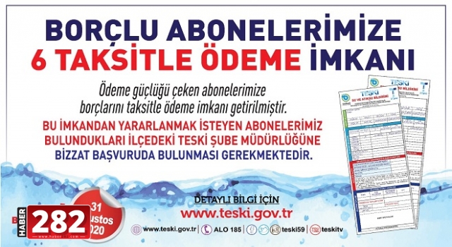 TESKİ Abonelerine Duyurulur