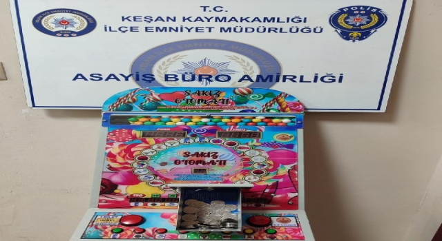 Edirne’de kahvehanede kumar makinesi ele geçirildi