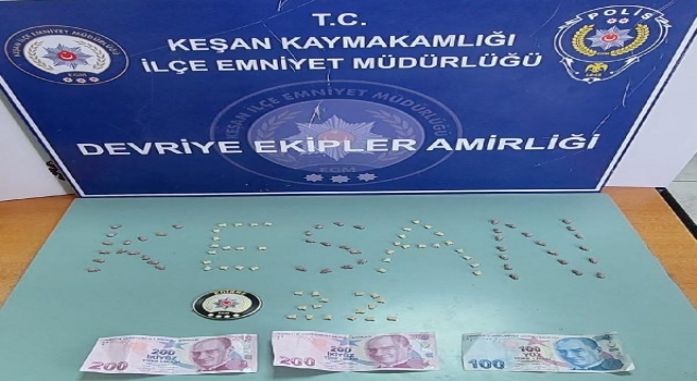 Edirne’de üzerinde 95 uyuşturucu hap ele geçirilen şüpheli tutuklandı