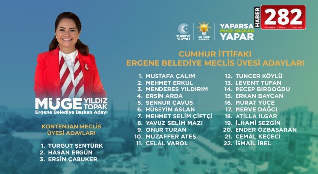 Ergene Belediye Başkan Adayı Müge Yıldız Topak, Projelerini ve Belediye Meclis Üyesi Adaylarını Tanıtmak İçin Miting Düzenliyor