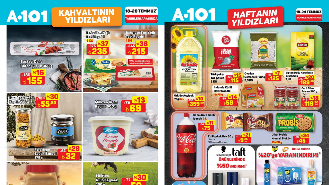 A101’de Et ve Süt Ürünlerinde Yüzde 38’e Varan İndirim! A101 19 Temmuz Aktüel Kataloğu!