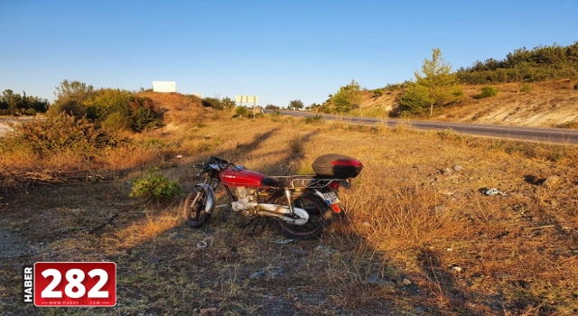 Tekirdağ'da devrilen motosikletteki 2 kişi yaralandı