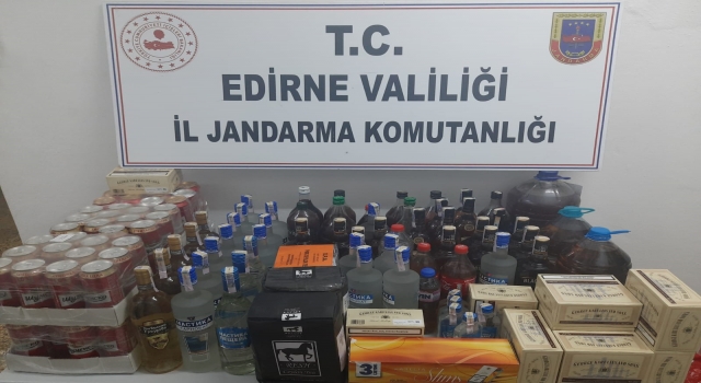 Edirne’de bir evde kaçak malzemeler ele geçirildi