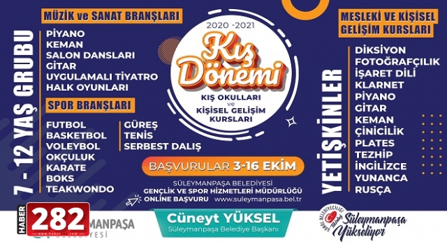 Kış Okulları ve Mesleki Kişisel Gelişim Kursları için kayıtlar başladı
