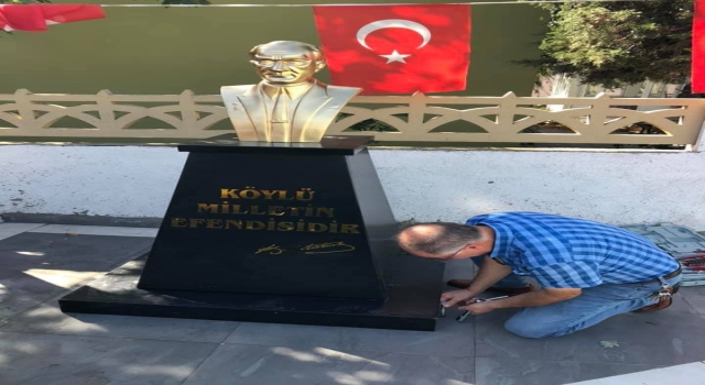 Edirne’de tahrip edilen Atatürk büstü onarıldı