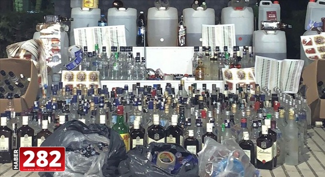 Tekirdağ'da 592 litre sahte içki ele geçirildi
