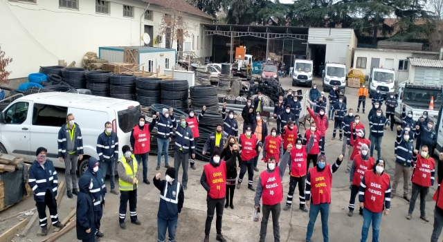Tekirdağ Büyükşehir Belediyesinde 2 bin 500 çalışan iş bırakma eylemi yaptı