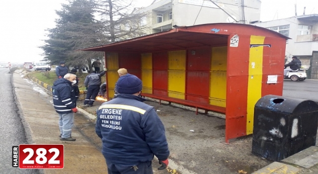 Ergene’de Eskiyen Otobüs Durakları Yenileniyor