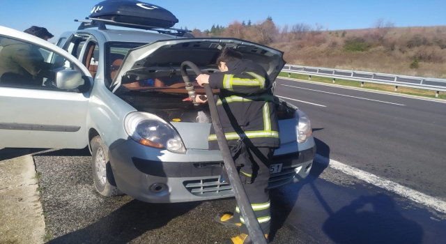 Lüleburgaz’da otomobil yangını