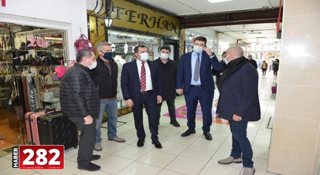 Başkan Yüksel pasajlarda dezenfeksiyon çalışmalarını denetledi