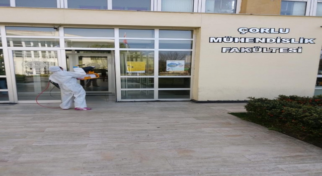 NKÜ Çorlu Mühendislik Fakültesi dezenfekte edildi