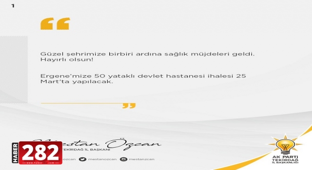 SAĞLIK BAKANLIĞI’NDAN TEKİRDAĞ’A MÜJDE ÜSTÜNE MÜJDE