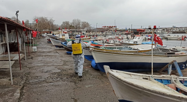 Tekirdağ balıkçı barınağında koronavirüs tedbirleri