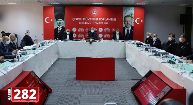 İçişleri Bakanı Süleyman Soylu, Tekirdağ'da güvenlik toplantısına katıldı