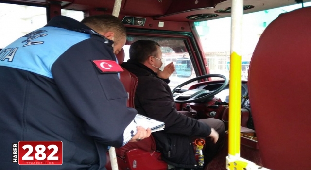 Dolmuşlara Korona virüsü denetimi