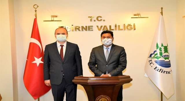 Sri Lanka Cumhuriyeti Ankara Büyükelçisi Hassen’den, Edirne Valisi Canalp’e ziyaret