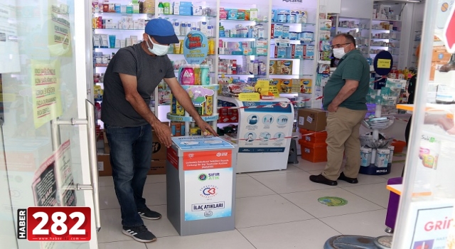 ÇERKEZKÖY BELEDİYESİ ECZANELERE  ATIK İLAÇ TOPLAMA KUTULARI DAĞITTI