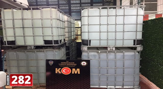 Tekirdağ'da kaçak üretilen 12 bin 400 litre etil alkol ele geçirildi