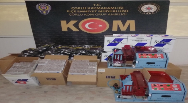 Çorlu’da 252 bin 920 makaron ele geçirildi