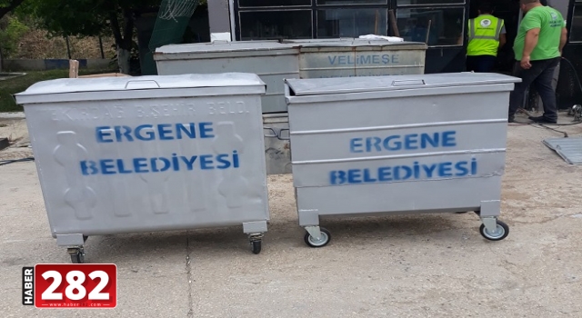 Ergene Belediyesi Çöp Konteynerlerinin Bakım ve Onarımını Yapıyor