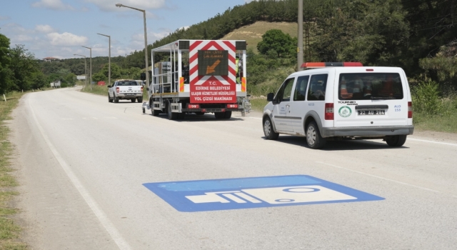 Edirne’de yol çizgi çalışması yapılacak güzergahlara araç park edilmemesi istendi