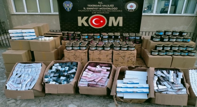 Tekirdağ’da otomobilde bir ton bandrolsüz tütün ele geçirildi