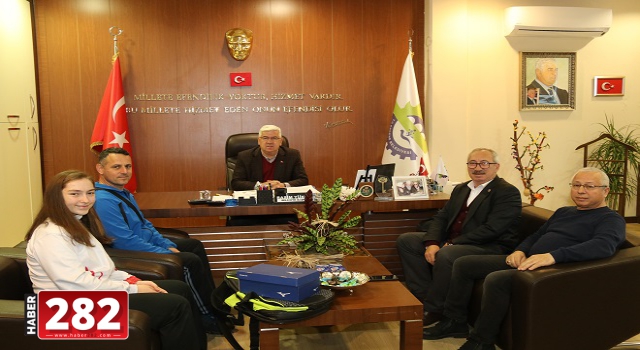 Ergeneli Milli Sporcudan Başkan Yüksel'e Ziyaret