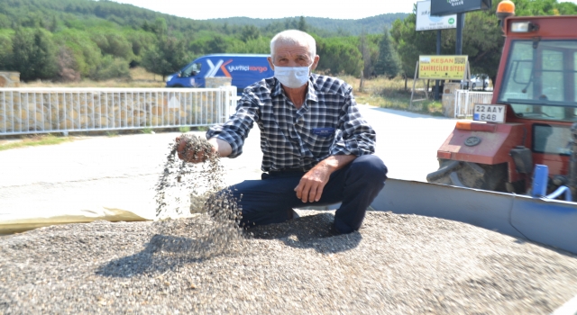 Keşan’da yılın ilk ayçiçeği ürününün salon satışı yapıldı