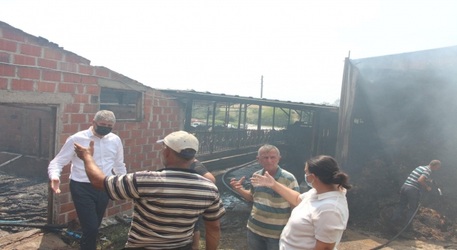 Edirne’de hayvan çiftliğinde çıkan yangın hasara neden oldu